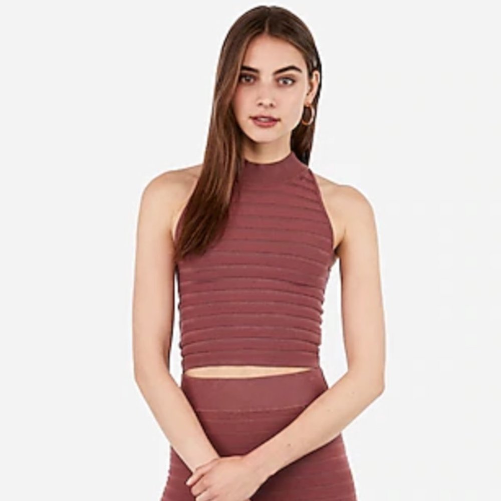 Express Sleeveless Ribbed Mock Neck Sweater